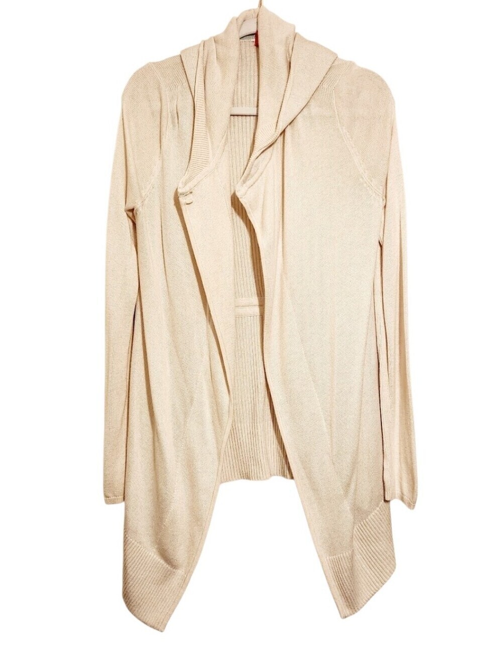Lululemon | Women’s Cream Athleisure Ribbed Open Hoodie Sweater (Size Large)